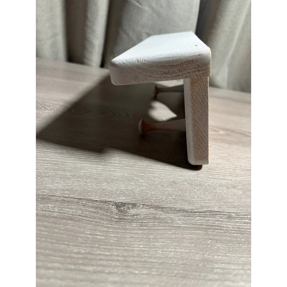 Wooden Heart‎ Cutout Wall Shelf 2 Peg Hooks Shabby Chic Farmhouse Cottagecore